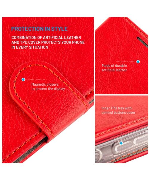 Pouzdro typu kniha FIXED Opus pro Apple iPhone 16 Plus, červené