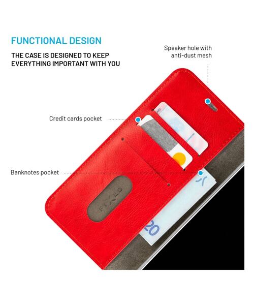Pouzdro typu kniha FIXED Opus pro Apple iPhone 16 Pro, červené