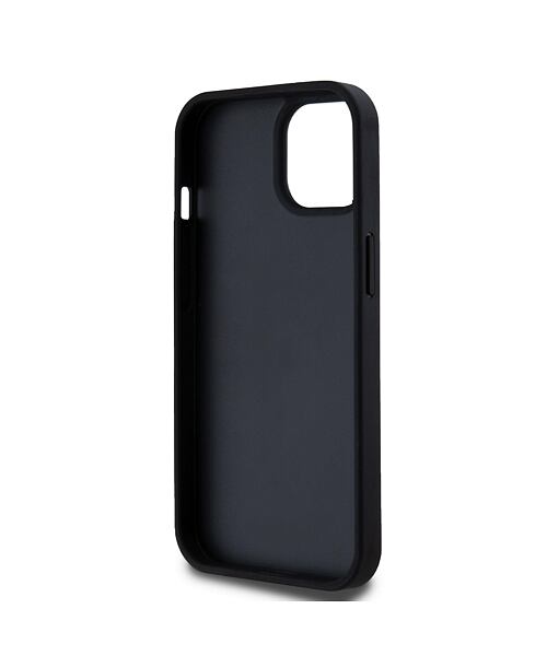 DKNY PU Leather Checkered Pattern and Stripe Zadní Kryt pro iPhone 15 Black