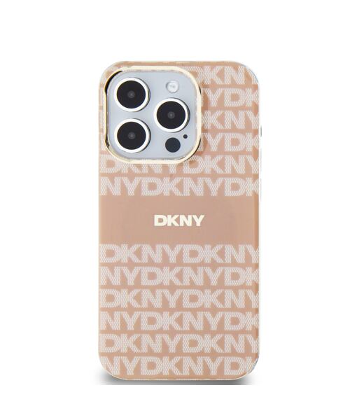 DKNY PC/TPU Repeat Pattern Tonal Stripe Magsafe Zadní Kryt pro iPhone 14 Pro Pink