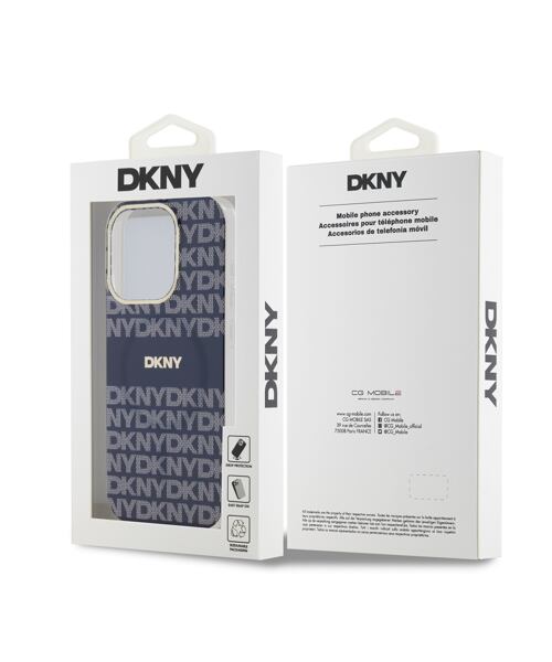 DKNY PC/TPU Repeat Pattern Tonal Stripe Magsafe Zadní Kryt pro iPhone 15 Pro Max Blue