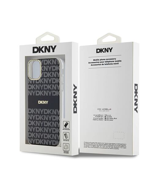 DKNY PC/TPU Repeat Pattern Tonal Stripe Magsafe Zadní Kryt pro iPhone 11 Black