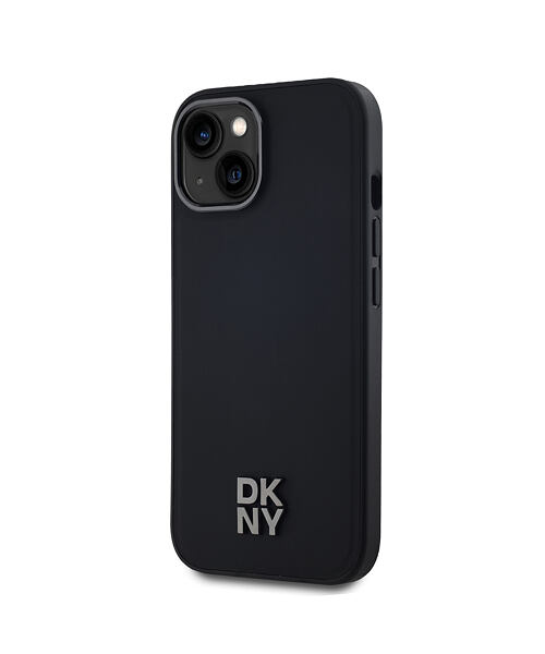 DKNY PU Leather Stack Logo Magsafe Zadní Kryt pro iPhone 15 Black