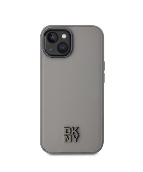 DKNY PU Leather Stack Logo Magsafe Zadní Kryt pro iPhone 15 Grey