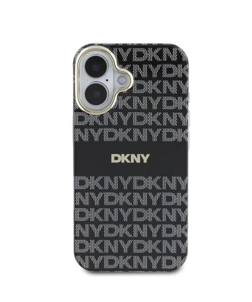DKNY PC/TPU Repeat Pattern Tonal Stripe Magsafe Zadní Kryt pro iPhone 16 Black
