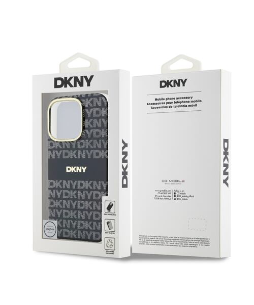 DKNY PC/TPU Repeat Pattern Tonal Stripe Magsafe Zadní Kryt pro iPhone 16 Pro Black