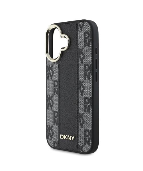 DKNY PU Leather Checkered Pattern Magsafe Zadní Kryt pro iPhone 16 Plus Black