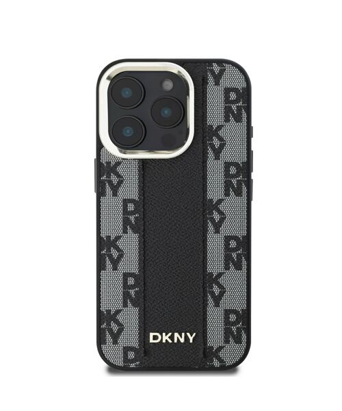 DKNY PU Leather Checkered Pattern Magsafe Zadní Kryt pro iPhone 16 Pro Max Black