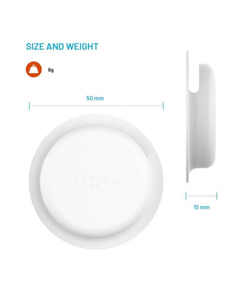 Silikonové nalepovací pouzdro FIXED Silky Sticker pro Apple AirTag, double pack, bílé