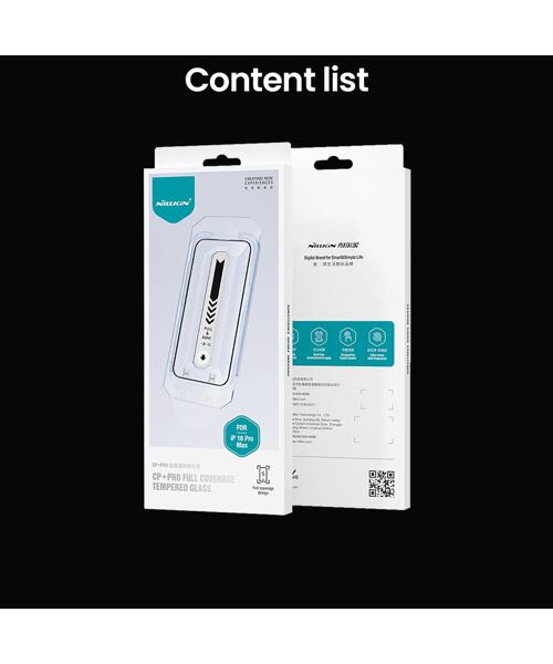 Nillkin Tvrzené Sklo 2.5D CP+ PRO Black pro Apple iPhone 16 Pro Max (s aplikátorem)