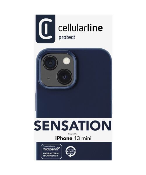 Ochranný silikonový kryt Cellularline Sensation pro Apple iPhone 13 Mini, modrý