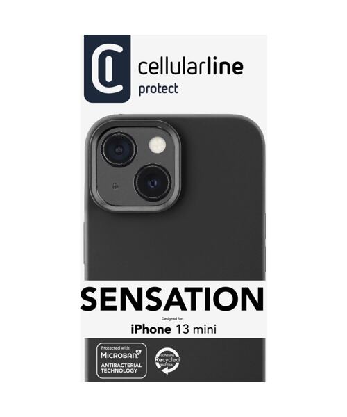 Ochranný silikonový kryt Cellularline Sensation pro Apple iPhone 13 Mini, černý