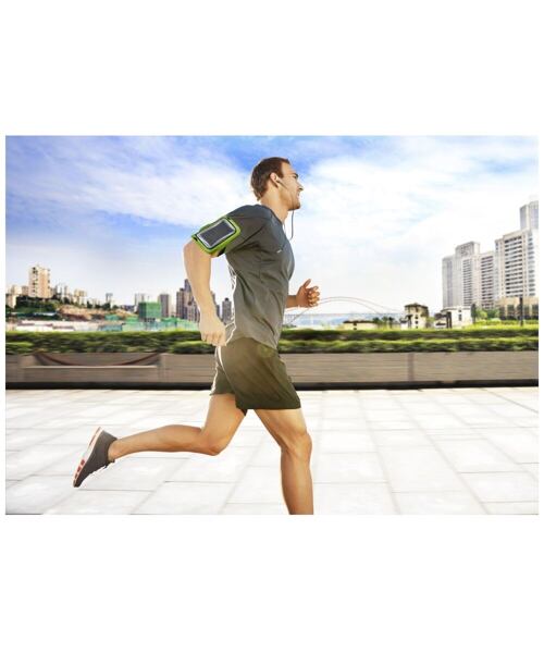 Sportovní neoprénové pouzdro CellularLine ARMBAND RUNNING, pro smartphony do velikosti 5,2", limetko