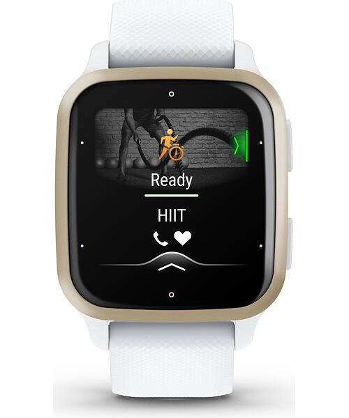 Garmin Venu Sq 2 Cream Gold / White Silicone Band