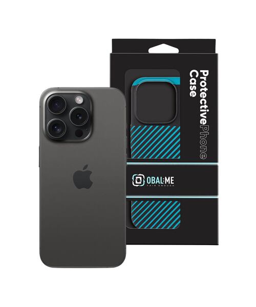 OBAL:ME Flossy Stripes Kryt pro Apple iPhone 15 Pro Black/Teal