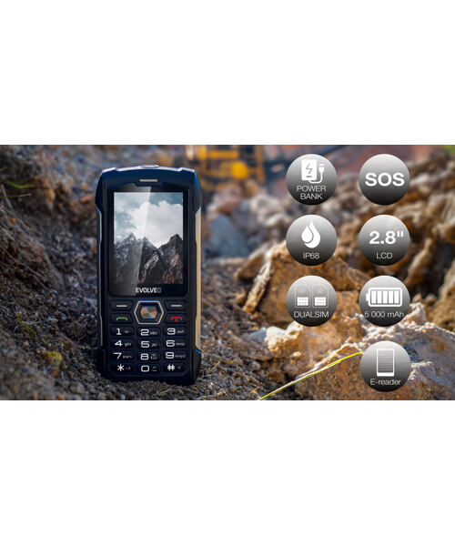 EVOLVEO StrongPhone H1 Dual SIM Black Silver