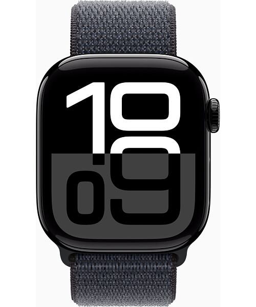 Apple Watch Series 10 GPS+Cellular 42mm Jet Black Aluminium Case with Ink Sport Loop