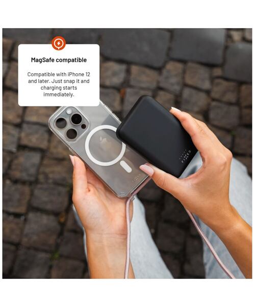 Powerbanka FIXED MagZen s bezdrátovým nabíjením a podporou Magsafe, 6 000 mAh, černá