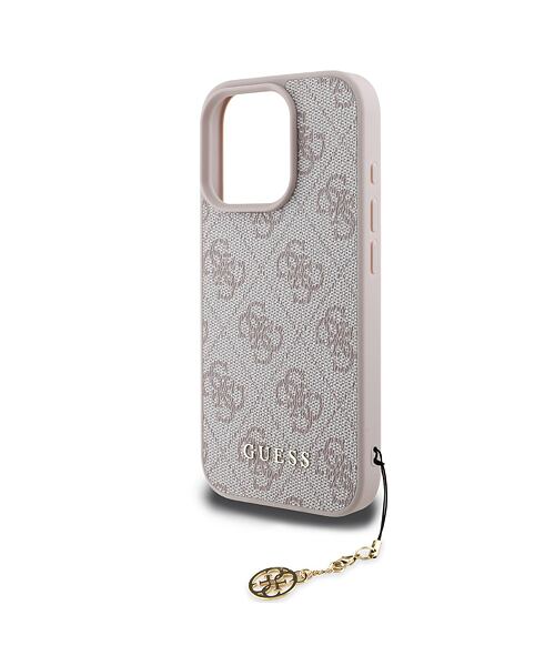 Guess 4G Charm Zadní Kryt pro iPhone 16 Pro Max Tone on Tone Pink