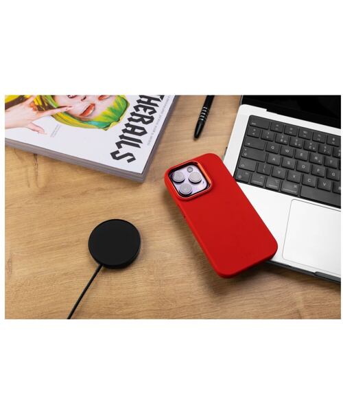 Zadní kryt FIXED MagFlow s podporou MagSafe pro Apple iPhone 15, červený