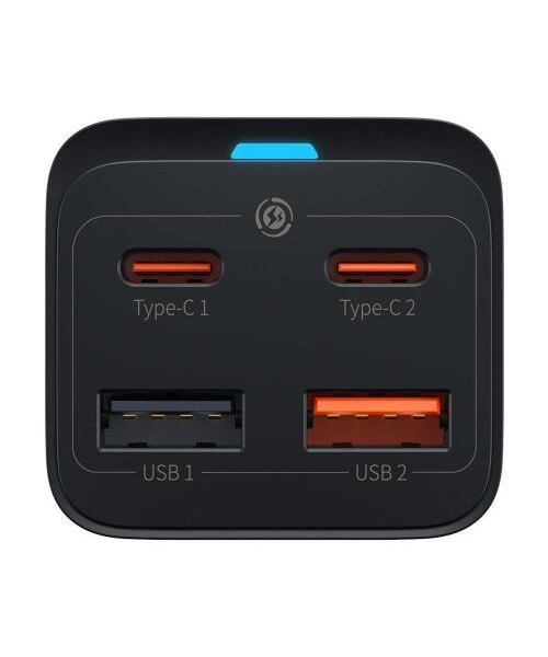 Baseus rychlonabíječka do sítě GaN3 Pro, 2x USB-C, 2x USB 65W černá