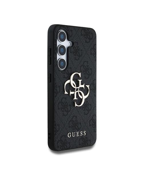 Guess PU 4G Metal Logo Zadní Kryt pro Samsung Galaxy S25 Grey