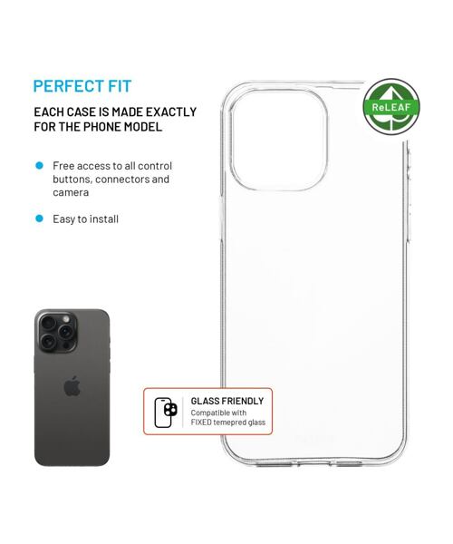 TPU gelový kryt FIXED ReStory AntiUV pro Apple iPhone 15 Pro Max, čirý