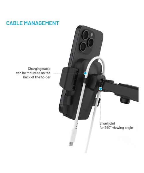 Univerzální držák do auta FIXED Iconiq XXL s dlouhou přísavkou na sklo nebo na palubní desku, černý