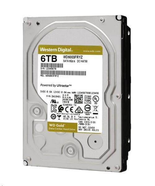 WESTERN DIGITAL HDD 6TB WD6004FRYZ Gold 256MB SATAIII 7200rpm