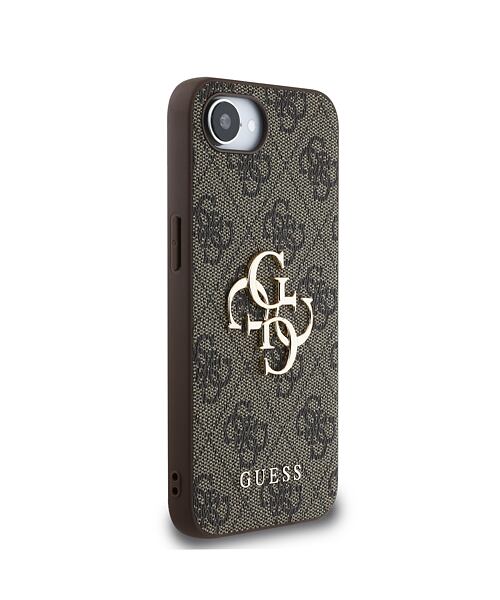 Guess PU 4G Metal Logo Zadní Kryt pro iPhone 16e Brown