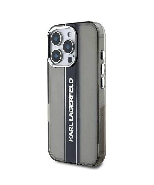 Karl Lagerfeld IML Stripe Logo Zadní Kryt pro iPhone 16 Pro Black