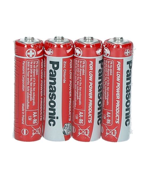 PANASONIC Zinkouhlíkové baterie Red Zinc R6RZ/4P AA 1,5V (shrink 4ks)