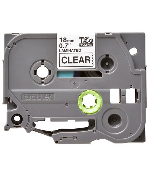 Brother - TZe-141, průsvitná / černá (18mm, laminovaná)