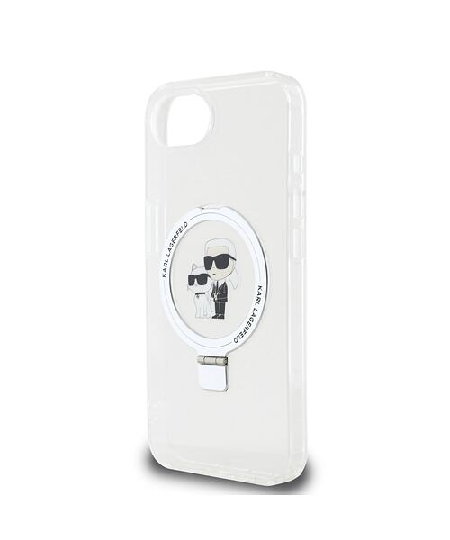 Karl Lagerfeld Ringstand Karl and Choupette MagSafe Zadní Kryt pro iPhone 16e White