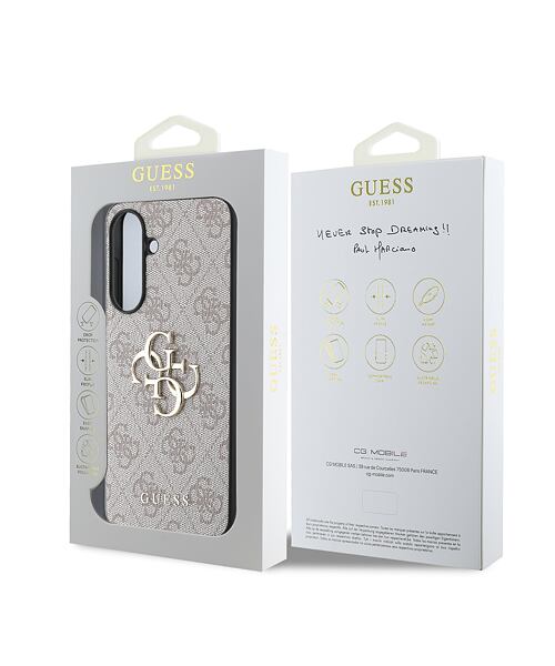 Guess PU 4G Metal Logo Zadní Kryt pro Samsung Galaxy A56 Pink
