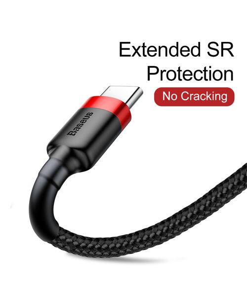 Baseus datový kabel Cafule USB-C 2m 2A červeno-černý