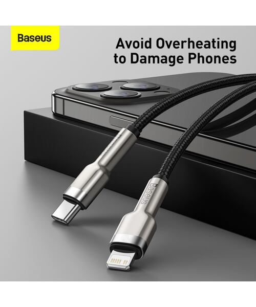 Baseus Cafule Metal Series Datový Kabel USB-C - Lightning 20W 0.25m Black