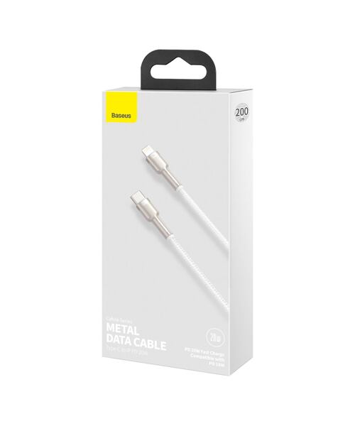 Baseus Datový kabel Cafule USB-C/Lightning PD 20W 2m bílý