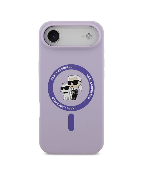 Karl Lagerfeld Liquid Silicone Karl and Choupette MagSafe Zadní Kryt pro iPhone Air Purple