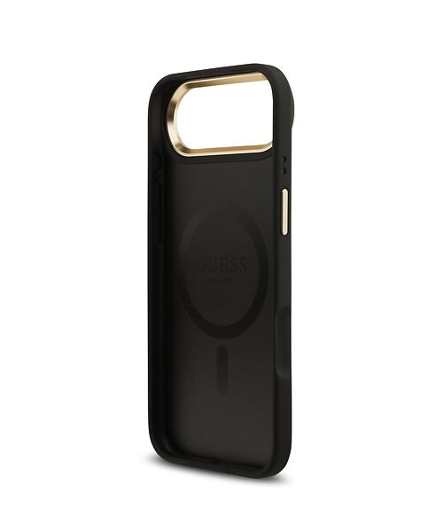 Guess PU Leather 4G Gold Frame MagSafe Zadní Kryt pro iPhone Air Black