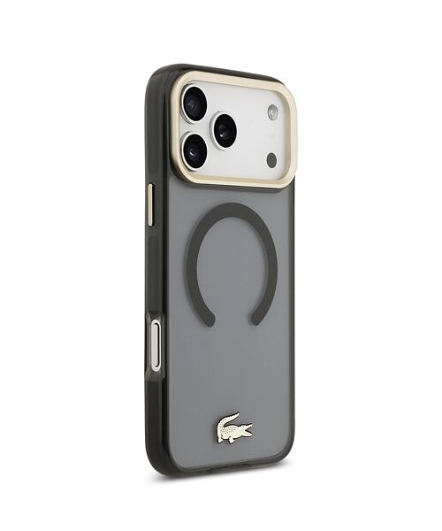 Lacoste PC/TPU Frosted Finish Gold Logo MagSafe Zadní Kryt pro iPhone 17 Pro Max Black