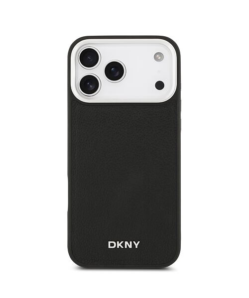 DKNY PU Leather Metal Logo Wrist Chain MagSafe Zadní Kryt pro iPhone 17 Pro Max Black