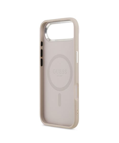 Guess PU Leather Triangle Logo MagSafe Zadní Kryt pro iPhone Air Pink