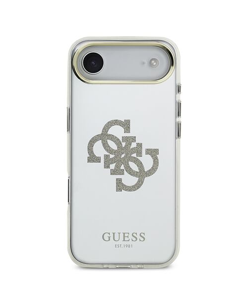 Guess PC/TPU Mirror 4G Glitter Logo MagSafe Zadní Kryt pro iPhone Air Gold