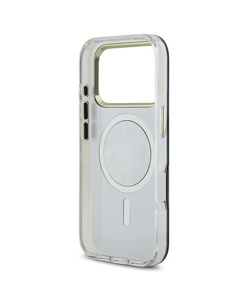 Guess PC/TPU Mirror 4G Glitter Logo MagSafe Zadní Kryt pro iPhone 17 Pro Gold