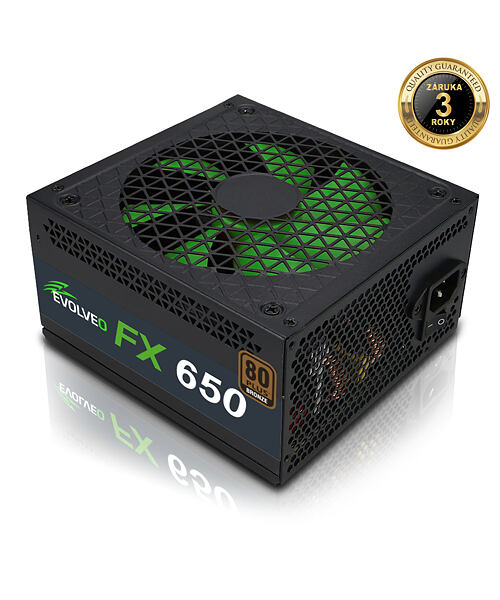EVOLVEO FX 650,zdroj650W ATX,14cm,80+,Bronze,3YRW