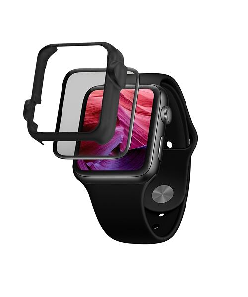 FIXED 3D Full-Cover Ochranné tvrzené sklo pro Apple Watch 44mm s aplikátorem, černé