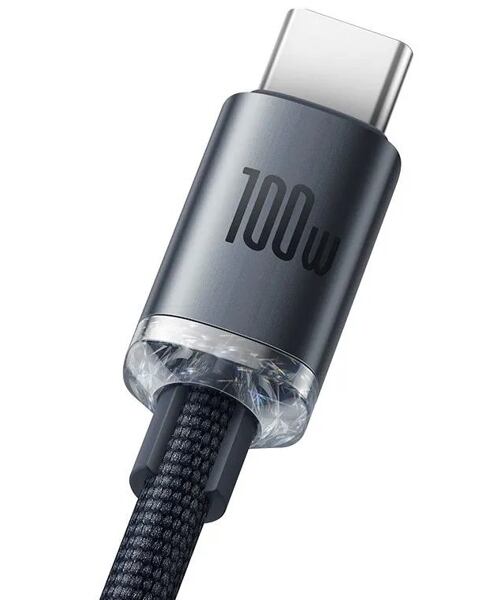 Baseus CAJY000401 Crystal Shine Series Datový Kabel USB - USB-C 100W 1,2m Black