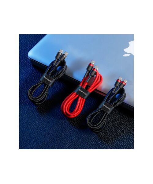 Baseus datový kabel Cafule USB-C PD2.0 1m 60W (20V 3A) černo-červený