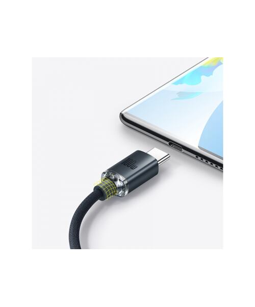Baseus CAJY000401 Crystal Shine Series Datový Kabel USB - USB-C 100W 1,2m Black